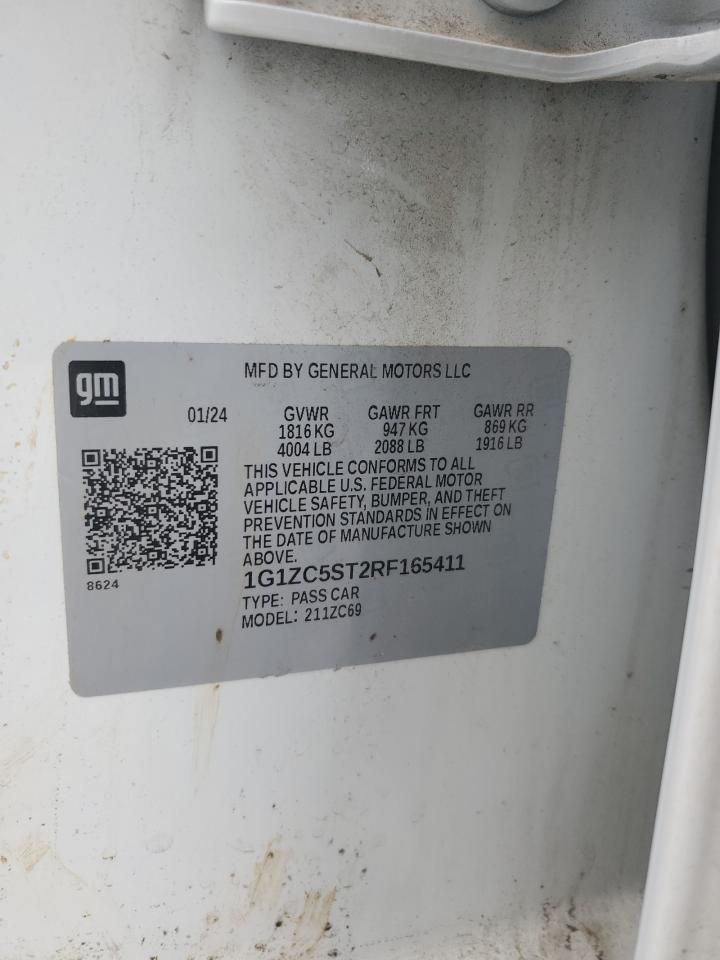 2024 CHEVROLET MALIBU LS VIN:1G1ZC5ST2RF165411