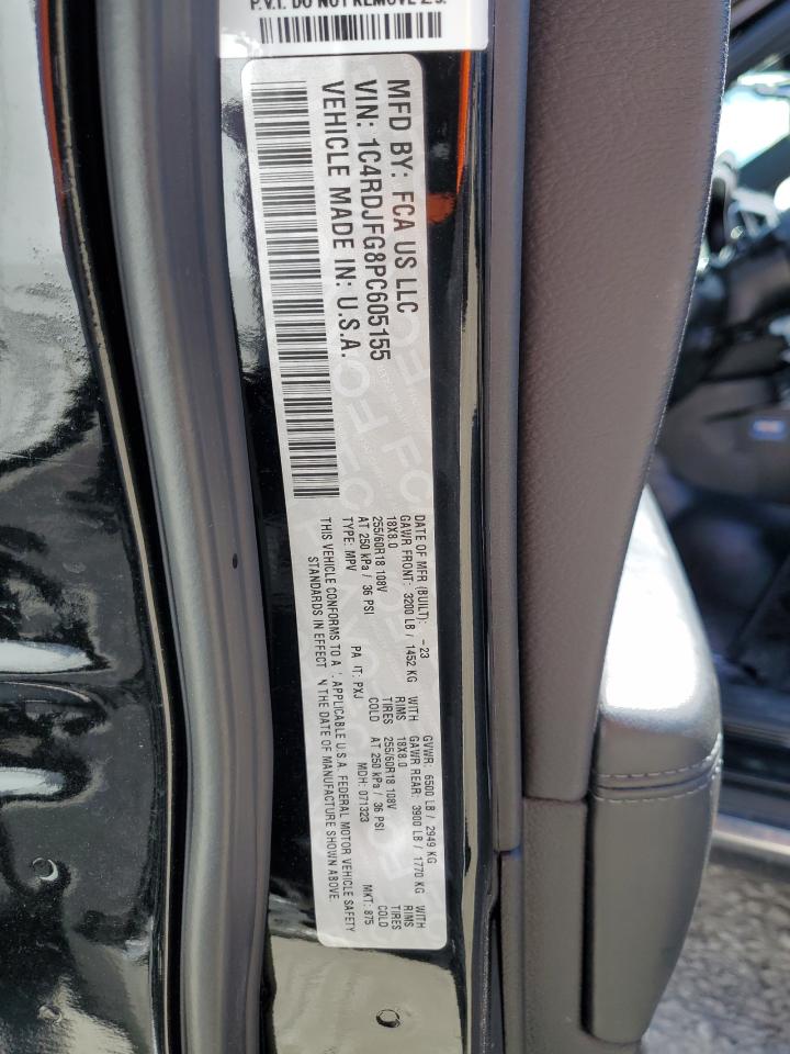 2023 DODGE DURANGO PURSUIT VIN:1C4RDJFG8PC605155