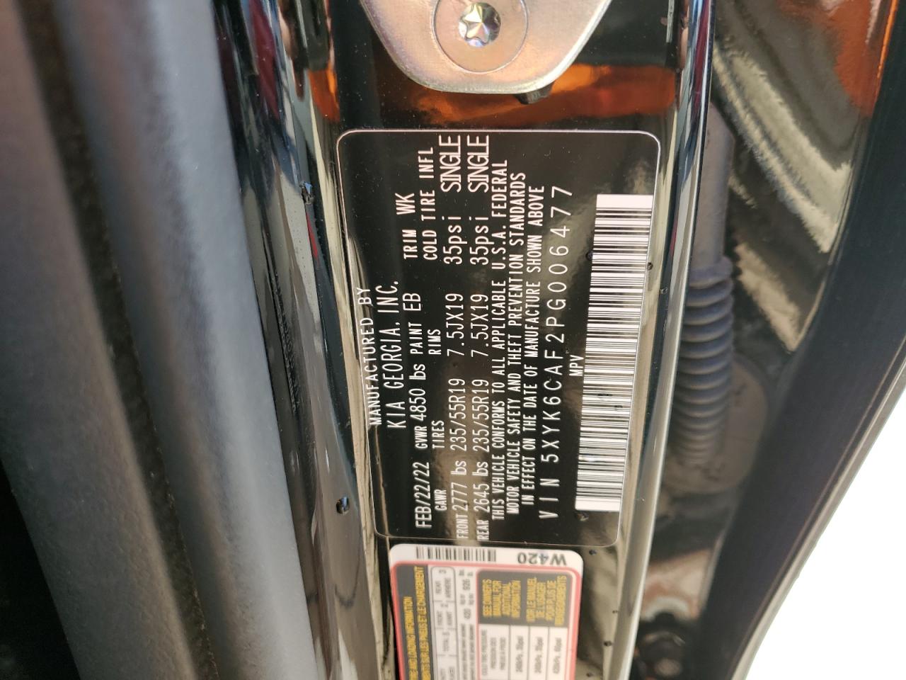 2023 KIA SPORTAGE X LINE VIN:5XYK6CAF2PG006477