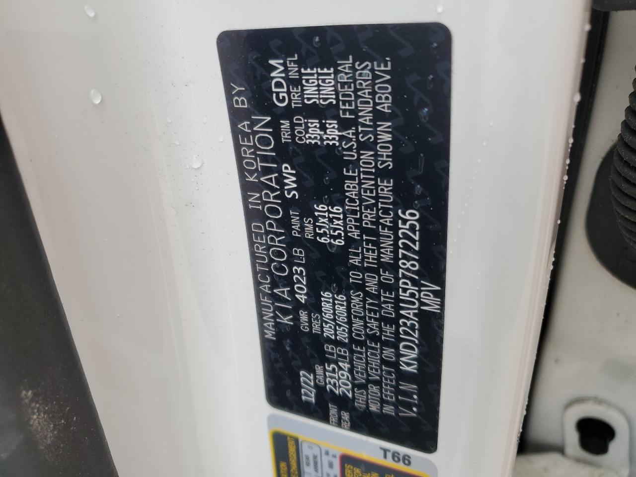 2023 KIA SOUL LX VIN:KNDJ23AU5P7872256