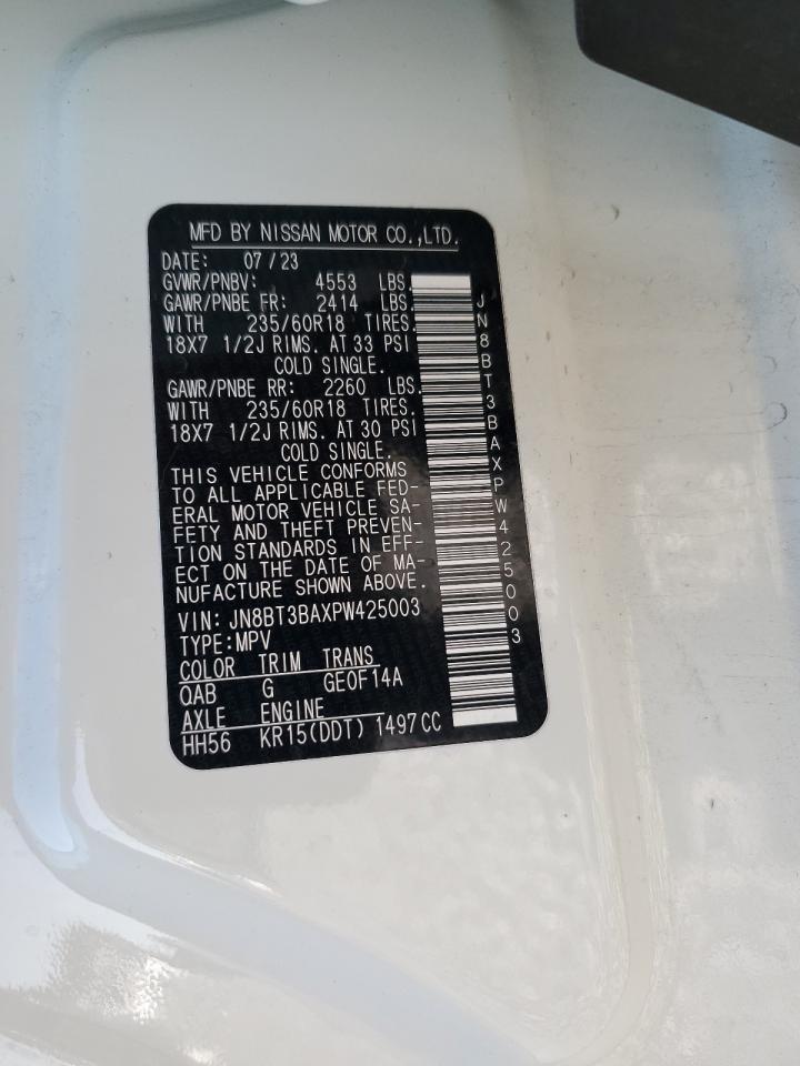 2023 NISSAN ROGUE SV VIN:JN8BT3BAXPW425003