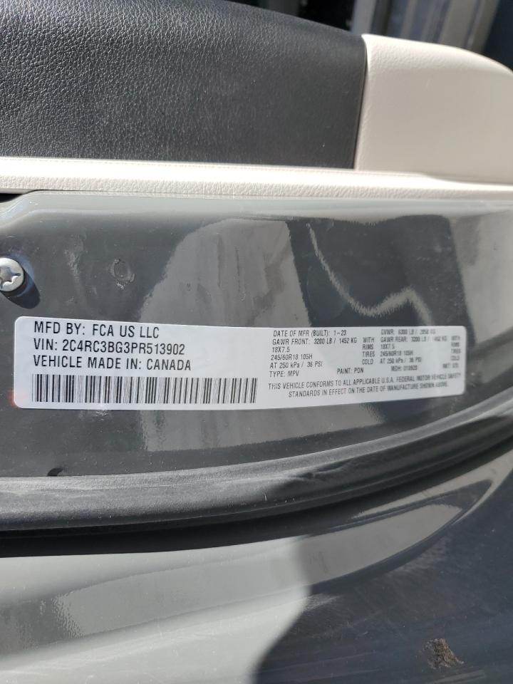 2023 CHRYSLER PACIFICA TOURING L VIN:2C4RC3BG3PR513902