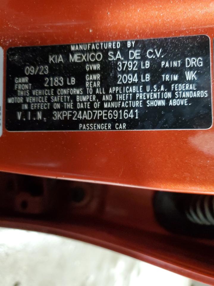 2023 KIA FORTE LX VIN:3KPF24AD7PE691641