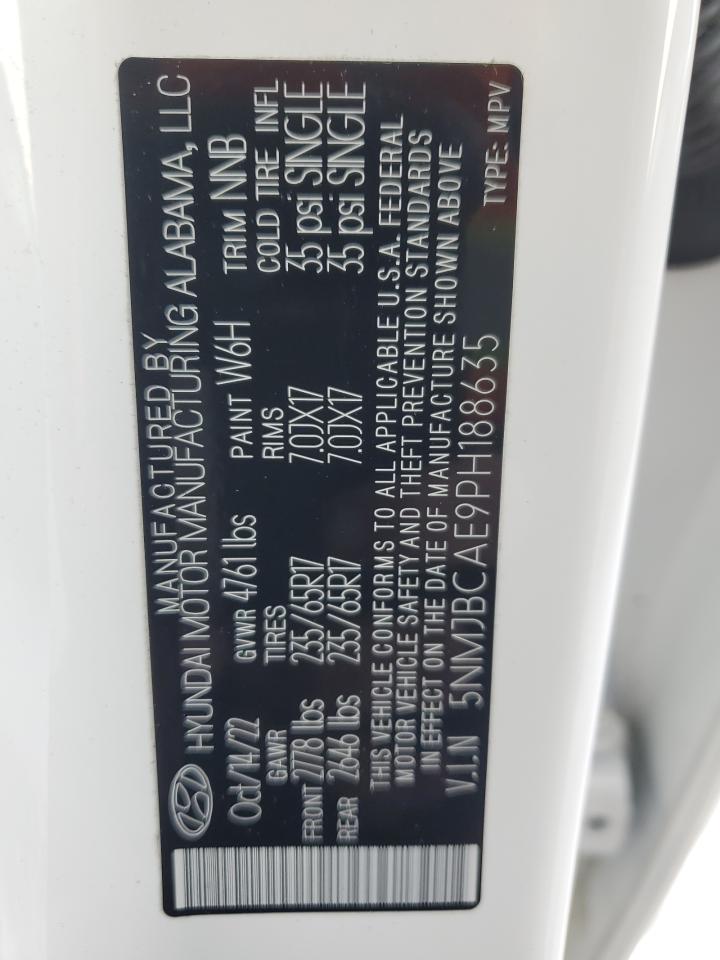 2023 HYUNDAI TUCSON SEL VIN:5NMJBCAE9PH188635