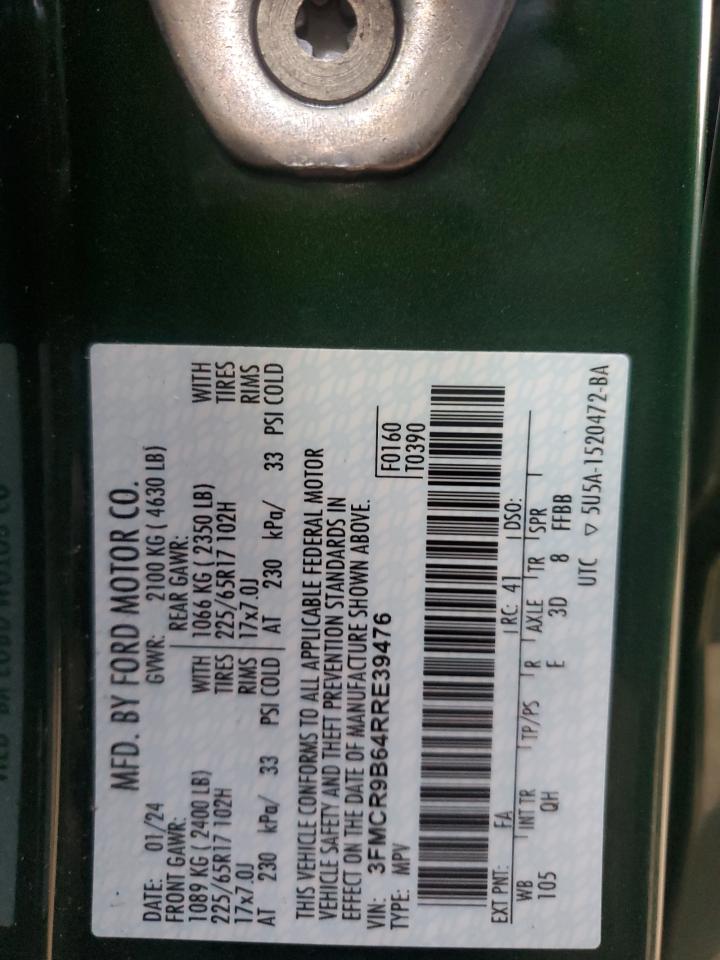 2024 FORD BRONCO SPORT BIG BEND VIN:3FMCR9B64RRE39476