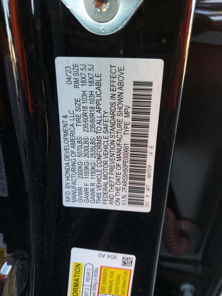 2023 HONDA CR-V SPORT VIN:7FARS5H50PE000661