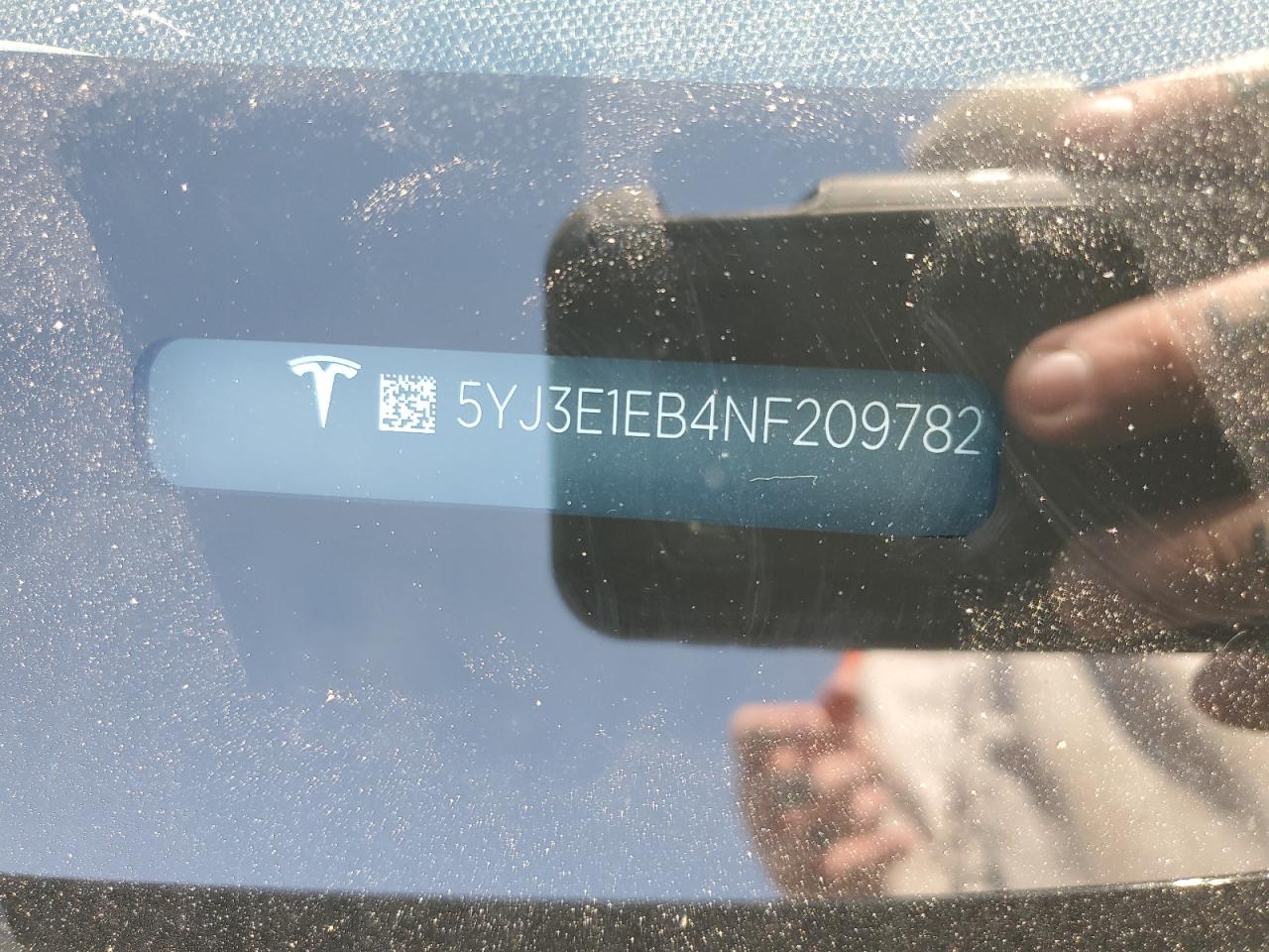 2022 TESLA MODEL 3 VIN:5YJ3E1EB4NF209782
