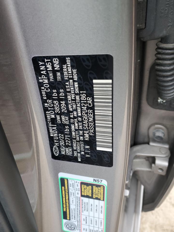 2023 HYUNDAI ELANTRA SEL VIN:KMHLS4AG6PU421861