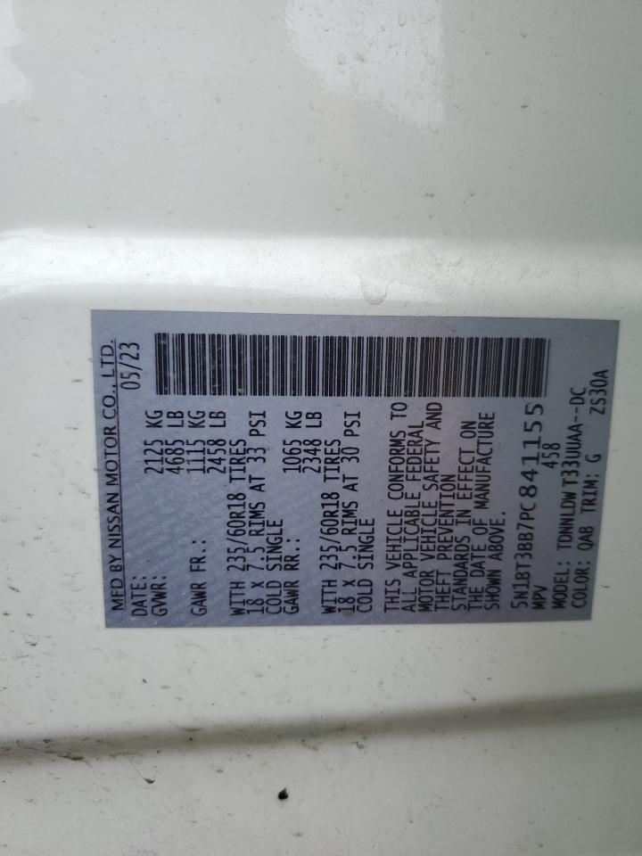 2023 NISSAN ROGUE SV VIN:5N1BT3BB7PC841155