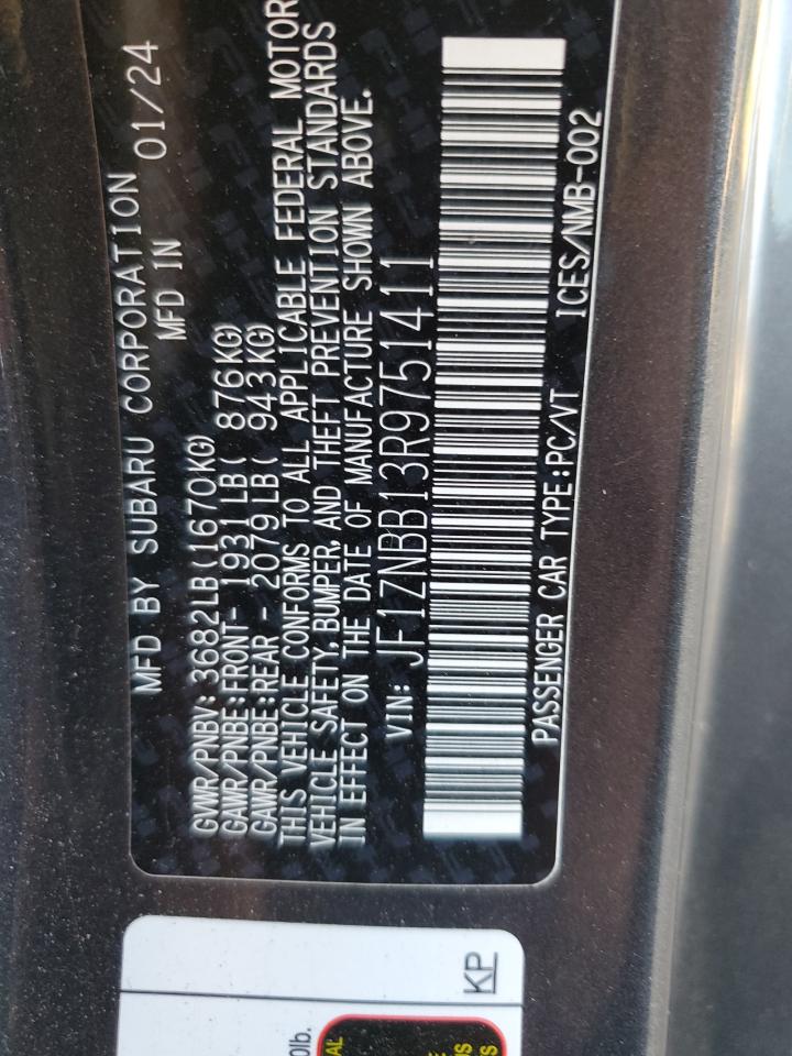 2024 TOYOTA GR 86 VIN:JF1ZNBB13R9751411