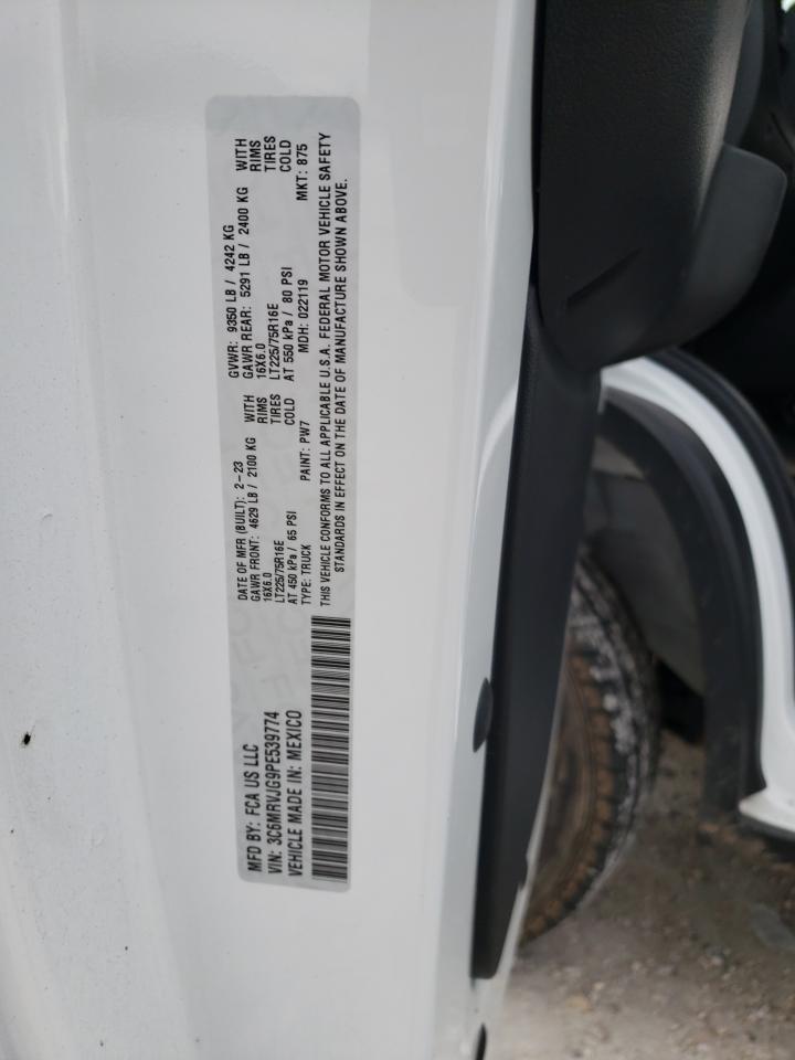 2023 RAM PROMASTER 3500 3500 HIGH VIN:3C6MRVJG9PE539774