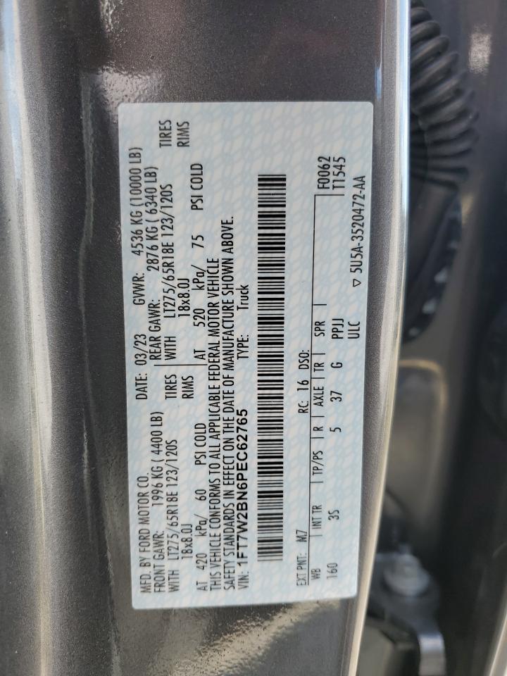 2023 FORD F250 SUPER DUTY VIN:1FT7W2BN6PEC62765