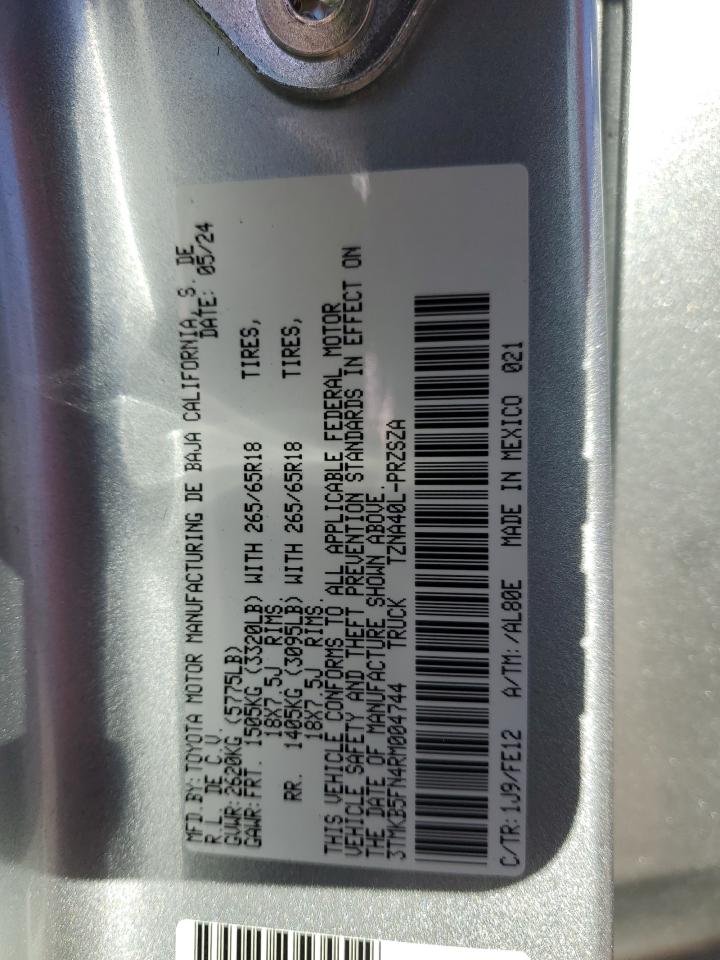 2024 TOYOTA TACOMA DOUBLE CAB VIN:3TMKB5FN4RM004744