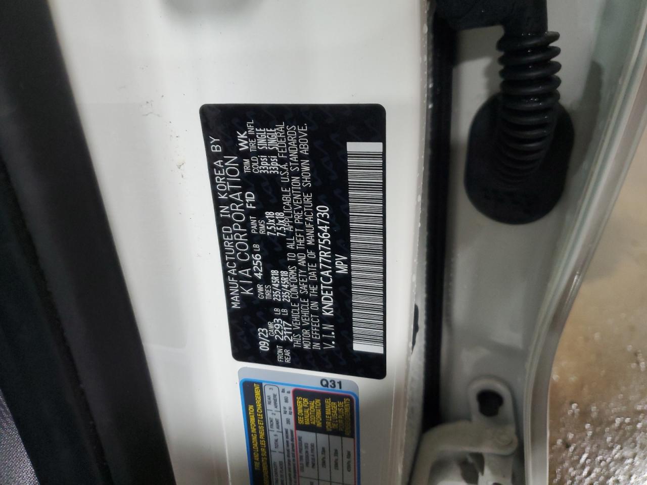 2024 KIA SELTOS SX VIN:KNDETCA77R7564730