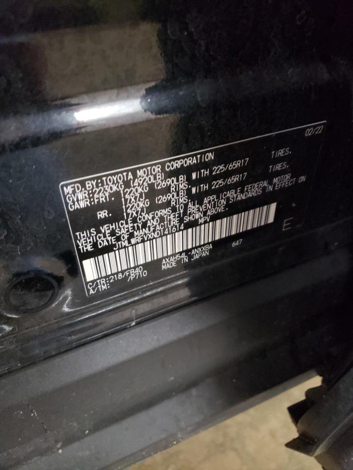 2022 TOYOTA RAV4 LE VIN:JTMLWRFVXND141614
