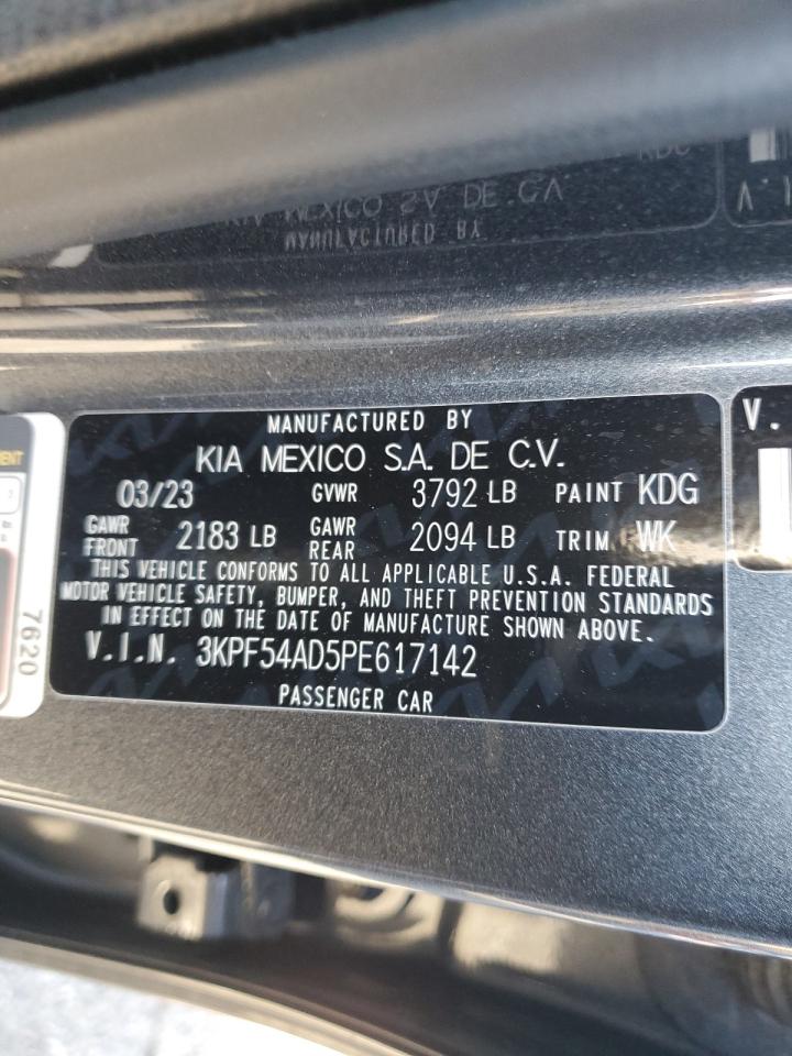 2023 KIA FORTE GT LINE VIN:3KPF54AD5PE617142