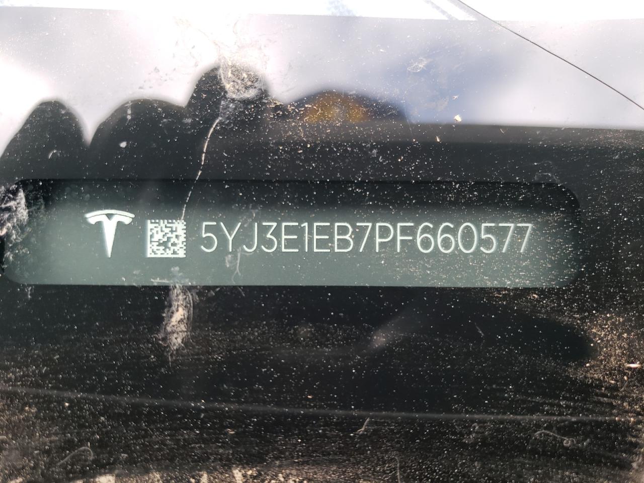 2023 TESLA MODEL 3 VIN:5YJ3E1EB7PF660577