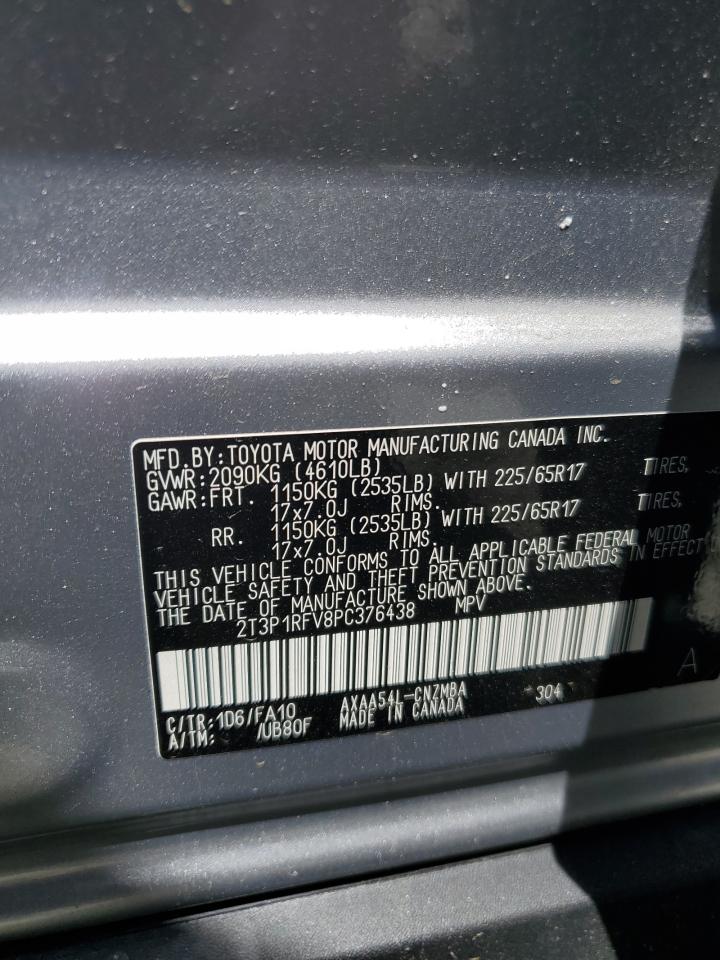 2023 TOYOTA RAV4 XLE VIN:2T3P1RFV8PC376438