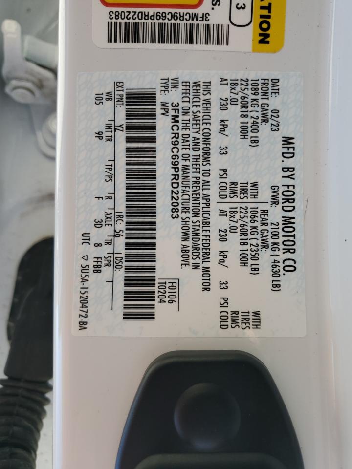 2023 FORD BRONCO SPORT OUTER BANKS VIN:3FMCR9C69PRD22083