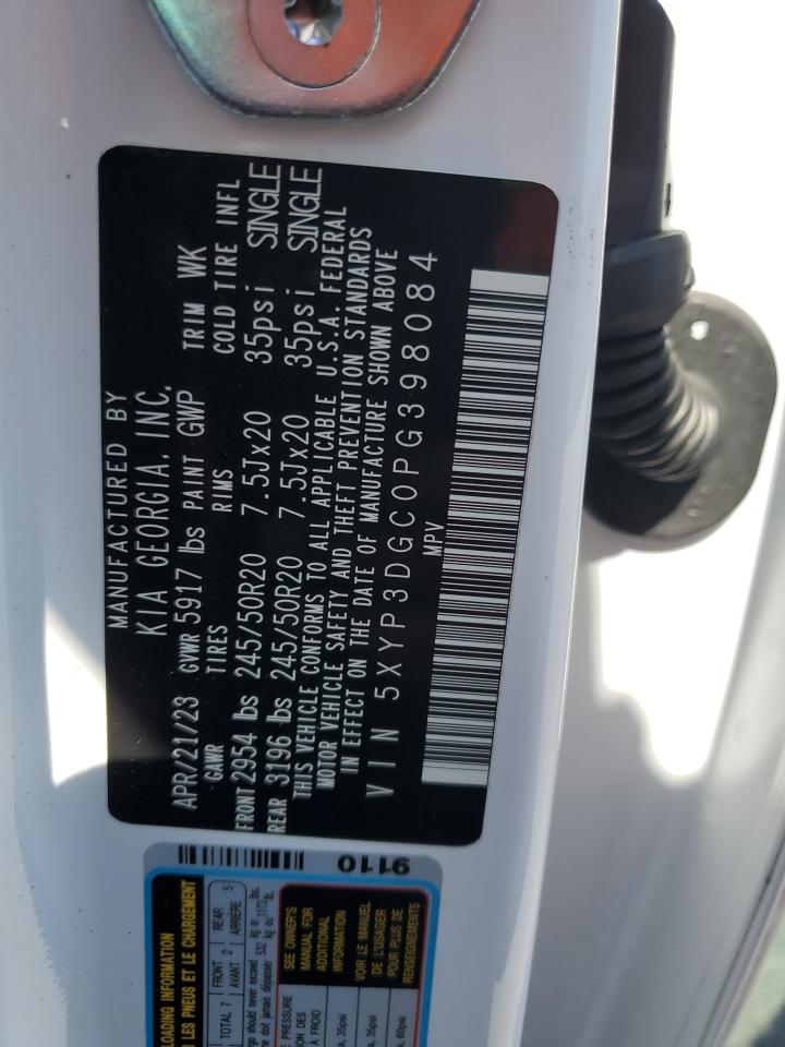 2023 KIA TELLURIDE EX VIN:5XYP3DGC0PG398084