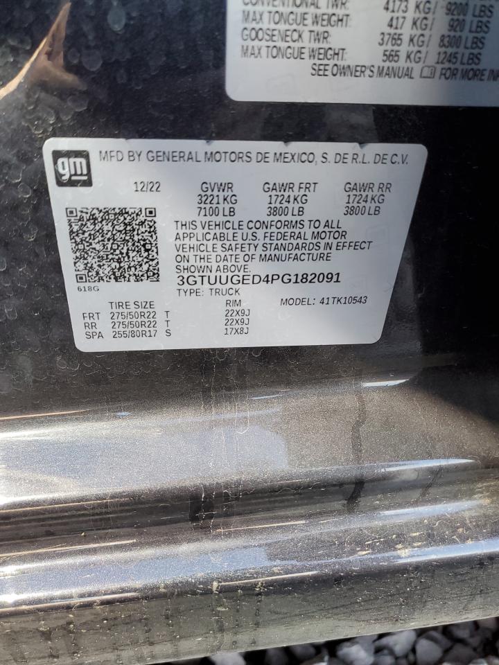 2023 GMC SIERRA K1500 DENALI VIN:3GTUUGED4PG182091