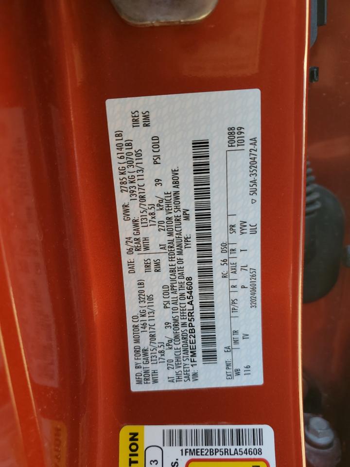 2024 FORD BRONCO WILDTRAK VIN:1FMEE2BP5RLA54608