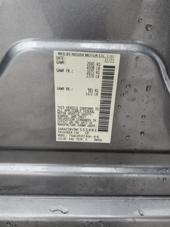 2022 NISSAN LEAF S VIN:1N4AZ1BV3NC555481