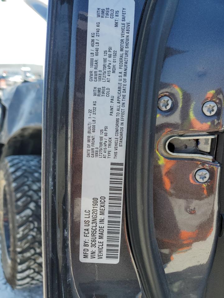 2022 RAM 2500 TRADESMAN VIN:3C6UR5CL3NG201900