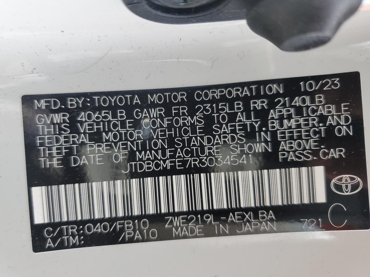 2024 TOYOTA COROLLA LE VIN:JTDBCMFE7R3034541