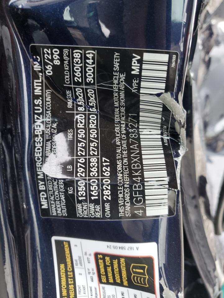 2022 MERCEDES-BENZ GLE 350 4MATIC VIN:4JGFB4KBXNA783271