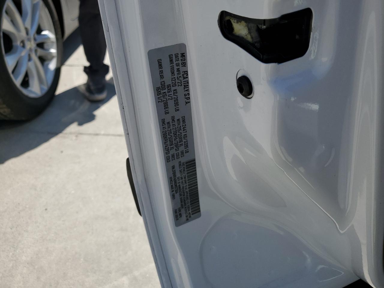 2022 RAM PROMASTER CITY TRADESMAN VIN:ZFBHRFAB1N6W82504