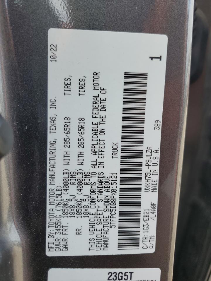 2023 TOYOTA TUNDRA CREWMAX LIMITED VIN:5TFPC5DB8PX015121