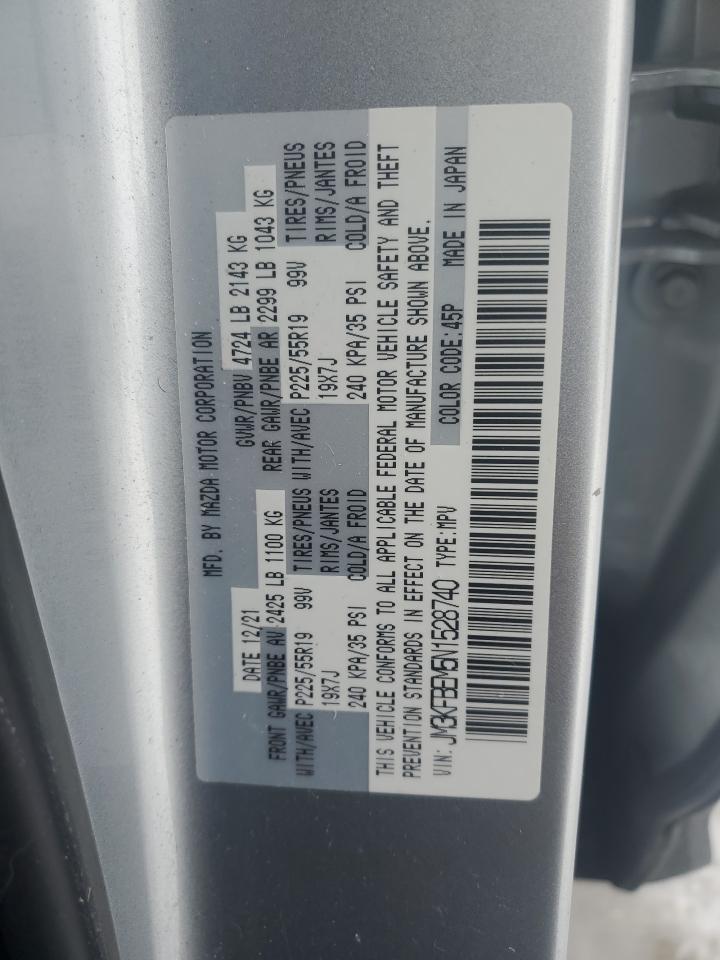 2022 MAZDA CX-5 PREMIUM PLUS VIN:JM3KFBEM5N1528740