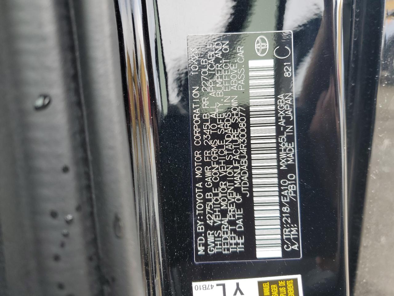 2024 TOYOTA PRIUS LE VIN:JTDADABU4R3008077