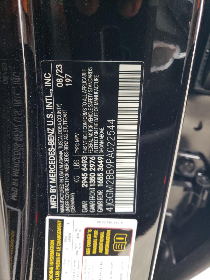 2023 MERCEDES-BENZ EQE SUV 350+ VIN:4JGGM2BB9PA022544