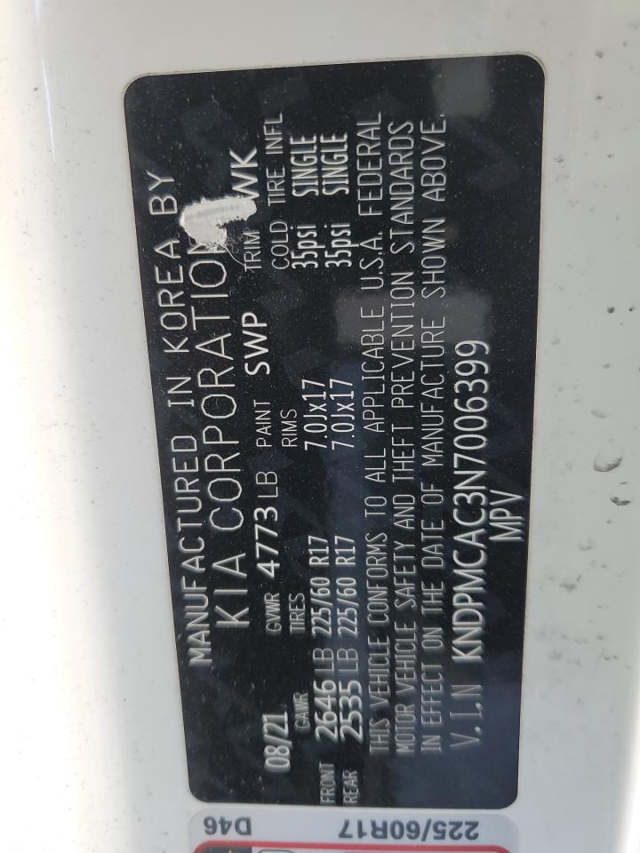 2022 KIA SPORTAGE LX VIN:KNDPMCAC3N7006399