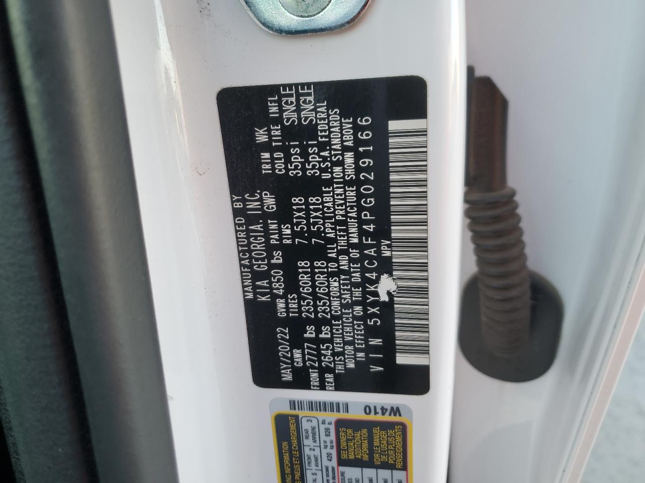 2023 KIA SPORTAGE SX VIN:5XYK4CAF4PG029166