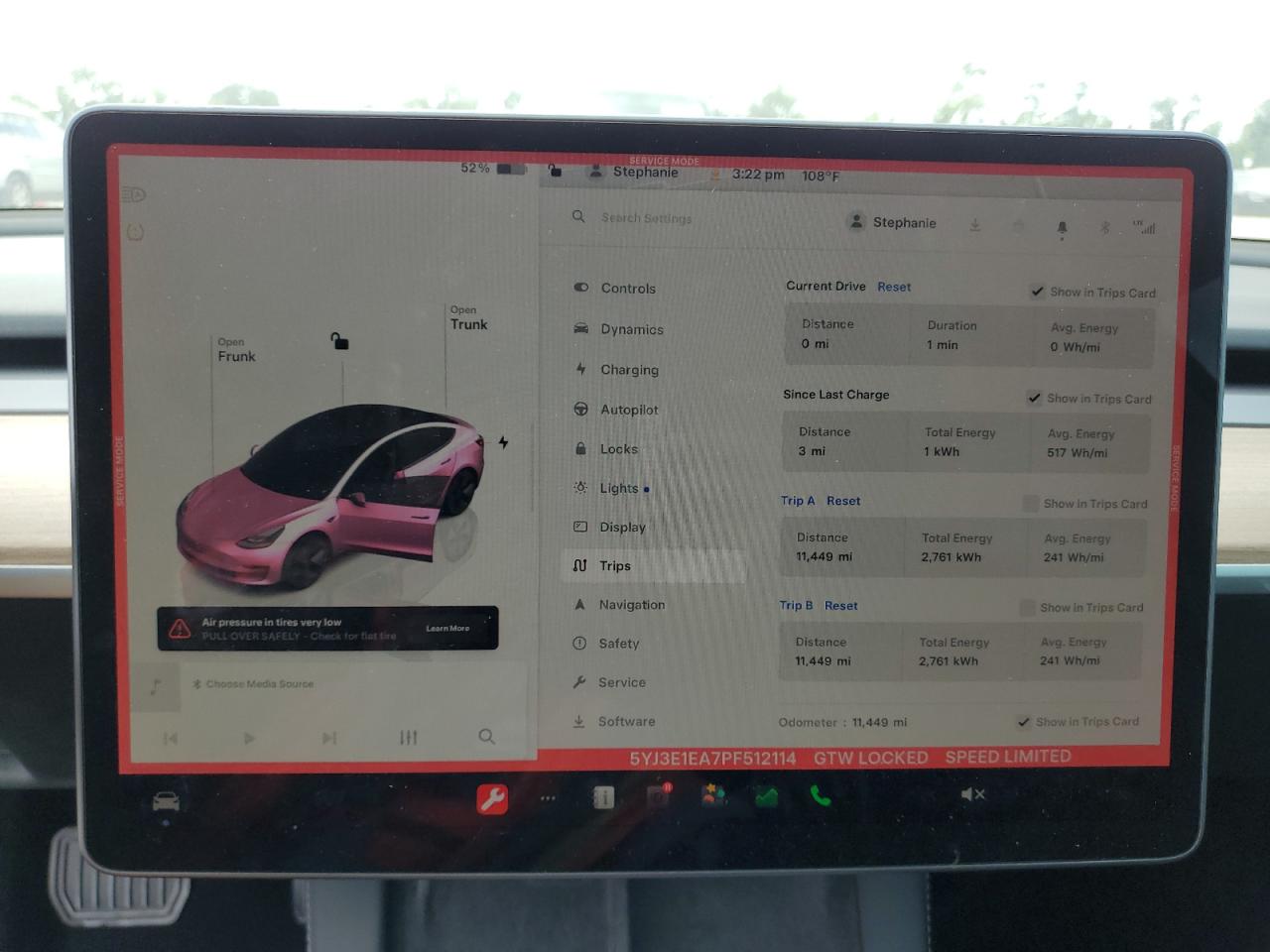 2023 TESLA MODEL 3 VIN:5YJ3E1EA7PF512114