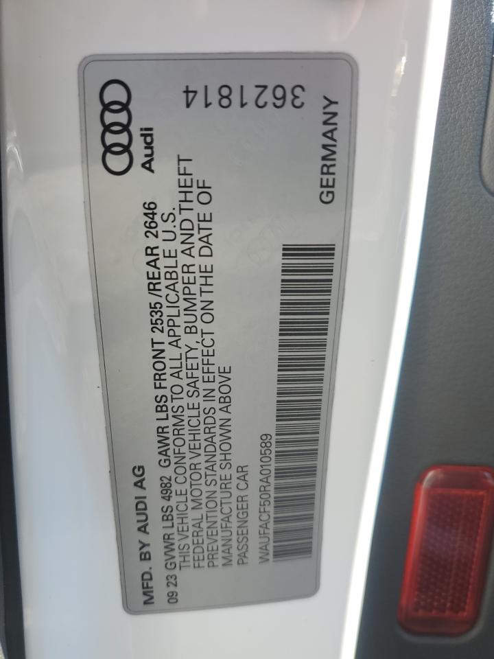 2024 AUDI A5 PREMIUM PLUS 45 VIN:WAUFACF50RA010589