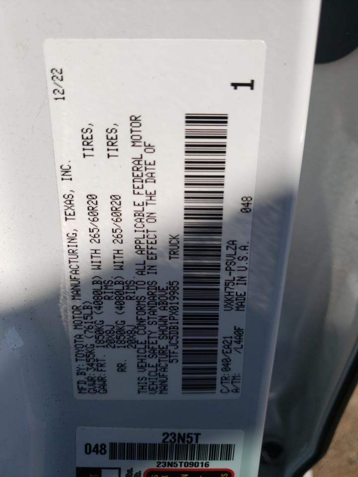 2023 TOYOTA TUNDRA CREWMAX LIMITED VIN:5TFJC5DB1PX019985