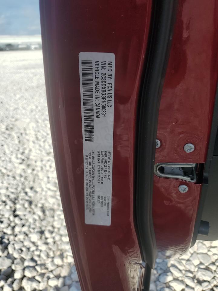 2023 DODGE CHARGER SXT VIN:2C3CDXBG3PH580231