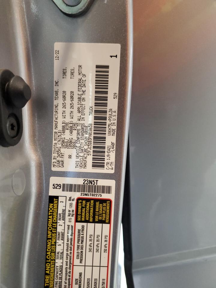 2023 TOYOTA TUNDRA CREWMAX LIMITED VIN:5TFJC5DB3PX018658