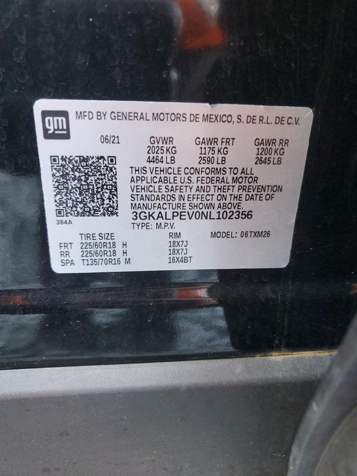2022 GMC TERRAIN SLT VIN:3GKALPEV0NL102356