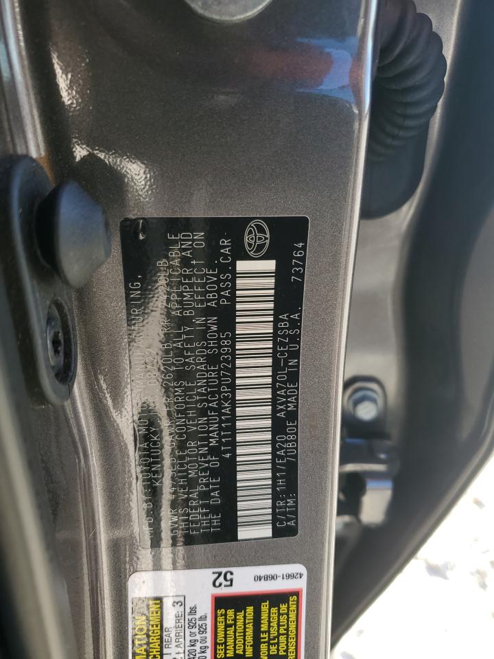 2023 TOYOTA CAMRY SE NIGHT SHADE VIN:4T1T11AK3PU723985