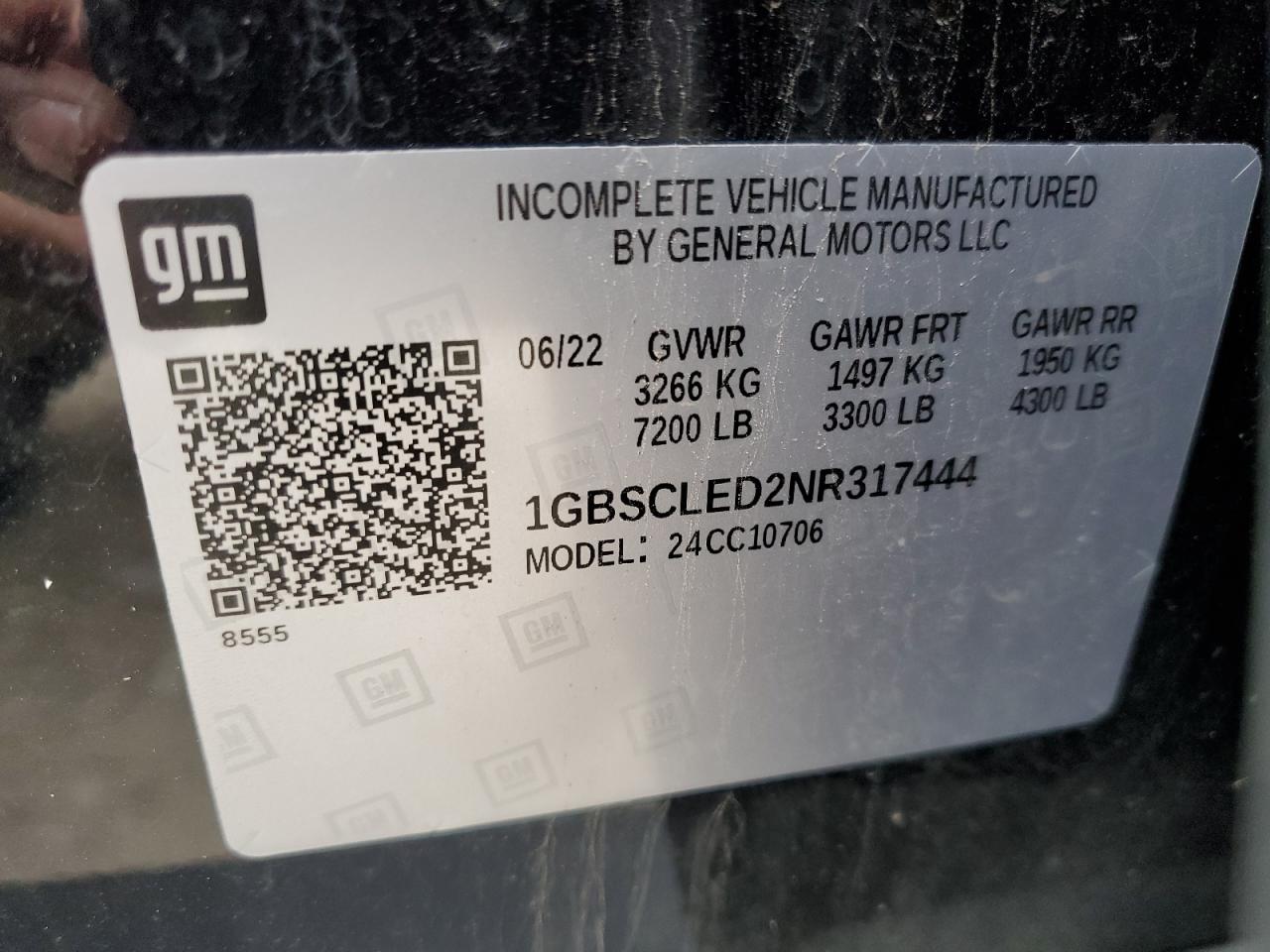 2022 CHEVROLET TAHOE C1500 VIN:1GBSCLED2NR317444