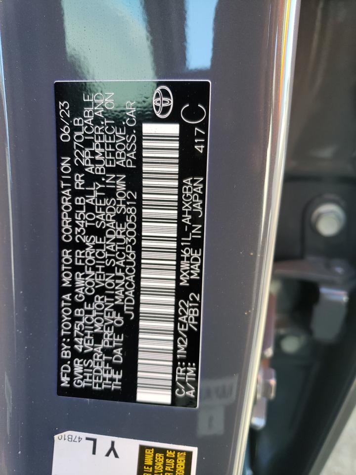 2023 TOYOTA PRIUS PRIME SE VIN:JTDACACU6P3005812