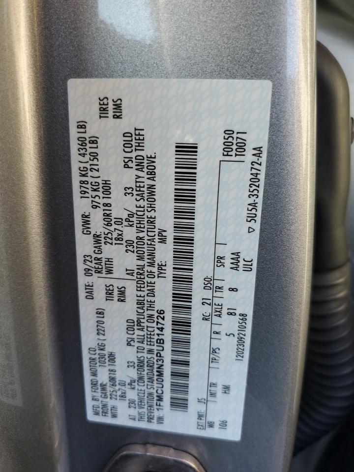 2023 FORD ESCAPE ST LINE VIN:1FMCU0MN3PUB14726