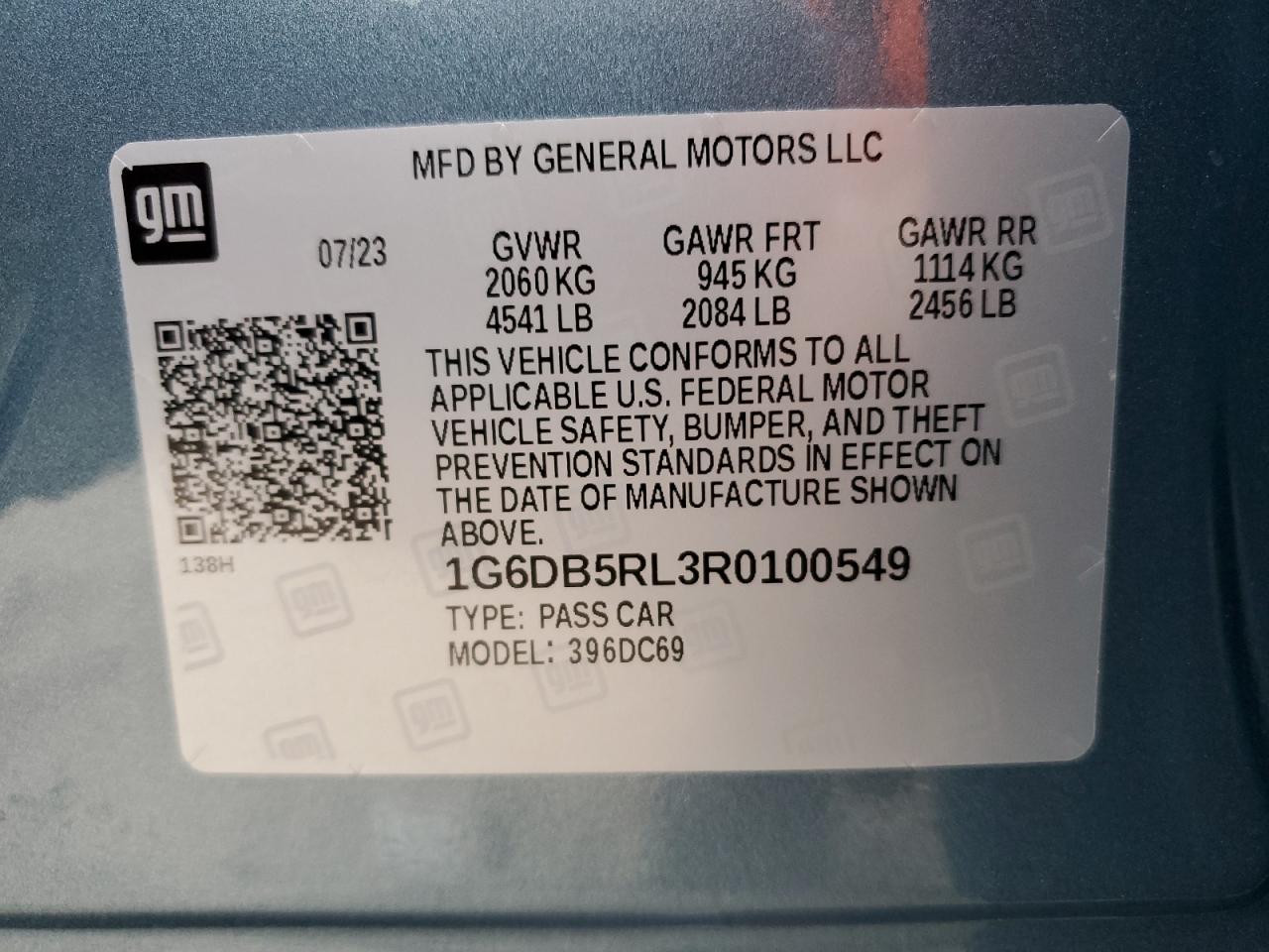 2024 CADILLAC CT4 PREMIUM LUXURY VIN:1G6DB5RL3R0100549