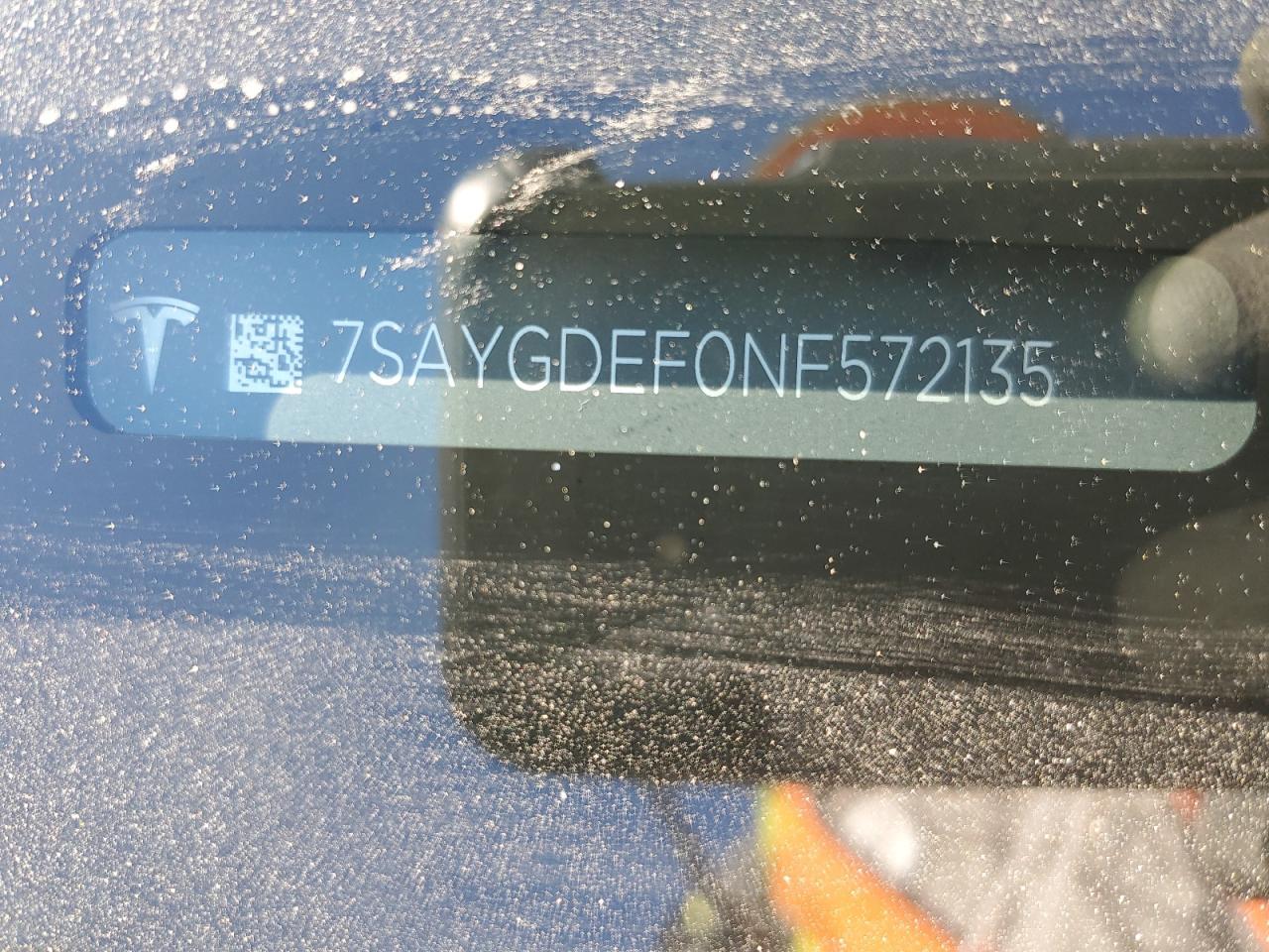 2022 TESLA MODEL Y VIN:7SAYGDEF0NF572135