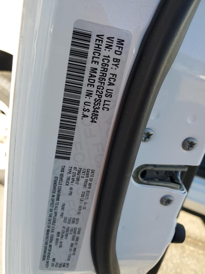 2023 RAM 1500 CLASSIC TRADESMAN VIN:1C6RR6FG2PS534854